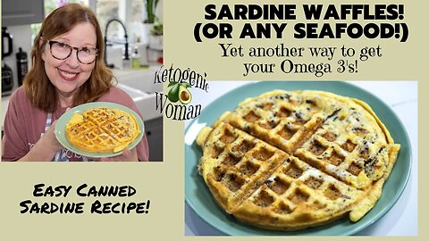 Sardine Waffles | Canned Sardine Recipe or Use Any Seafood! 2 Ingredients plus salt!