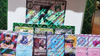 pokemon paldean fates meowscarad EX premium collection opening