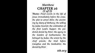 Matthew Chapter 26 (Bible Study) (1 of 2)