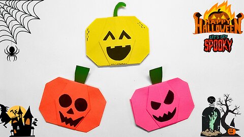 Origami Halloween Pumpkin | ORIGAMI Paper Pumpkins | Halloween paper Pumpkin decoration ideas