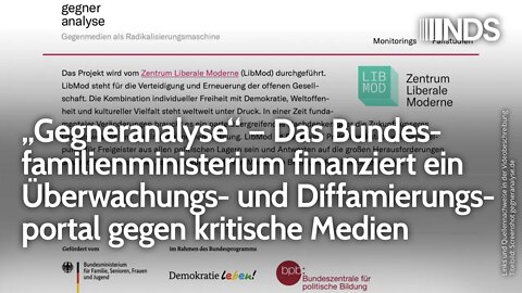 „Gegneranalyse“; Bundesfamilienministerium finanziert Diffamierungsportal gegen kritische Medien;NDS