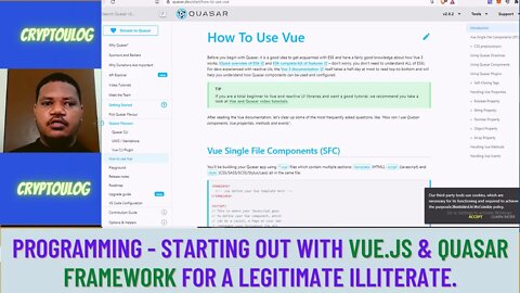 Programming - Starting Out With Vue.js & Quasar Framework For A Legitimate Illiterate.