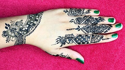 Stylish henna design 💖💜💖 new henna design 💖💜💖 easy henna design 💖💜💖