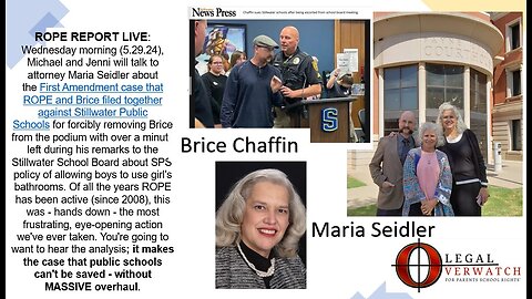 First Amendment Rights Are Dead In Public Schools? ROPE Report Live; Brice Chaffin and Maria Seidler