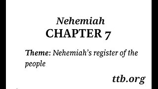 Nehemiah Chapter 7 (Bible Study)