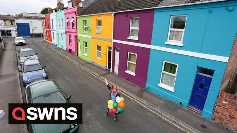 Quirky landlady unveils latest project - 25 houses all painted in different colours