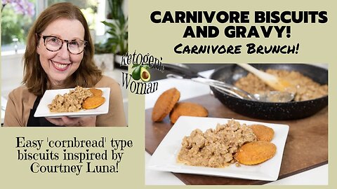 Carnivore Biscuits and Sausage Gravy ! Cornbread type Biscuits with Easy Meat Flour Gravy!