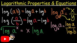 Logarithmic properties and equations (MUST WATCH)