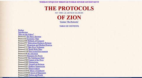 WORLD CONQUEST THROUGH WORLD JEWISH GOVERNMENT THE PROTOCOLS OF THE LEARNED ELDERS OF ZION