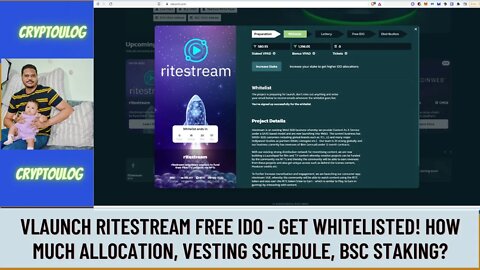 Vlaunch Ritestream Free IDO - Get Whitelisted! How Much Allocation, Vesting Schedule, BSC Staking?