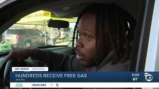 Hundreds of people receive free gas