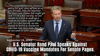 U.S. Senator Rand Paul Speaks Against COVID-19 Vaccine Mandates For Senate Pages