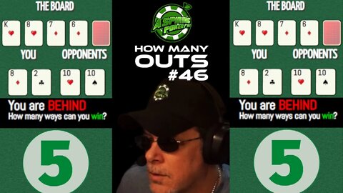 POKER OUTS QUIZ #46 #poker #howmanyouts #howtoplaypoker #pokerquiz #onlinepoker #pokerface #games