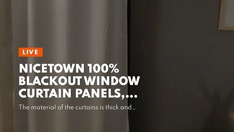 NICETOWN 100% Blackout Window Curtain Panels, Heat and Full Light Blocking Drapes with Black Li...