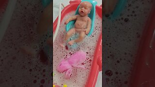 Bath Time For Mini Silicone Baby #shorts