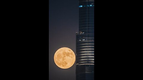 Blue moon behind burj khalifa