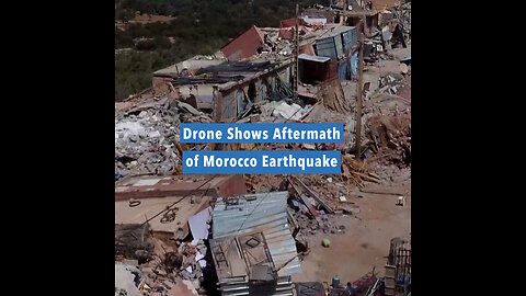 Drone video filmed on Tuesday, September 12, shows the damage to a town near the epicenter