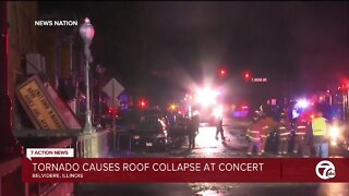 Tornado causes roof collapse at concert in Illinois