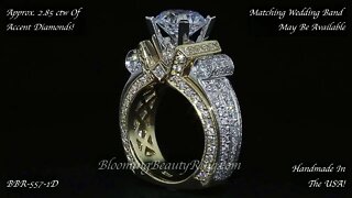 Diamond Engagement Ring BBR-557-1D By BloomingBeautyRing.com