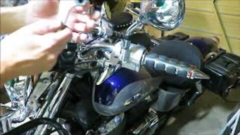 changing clutch, brake levers on a motorcycle