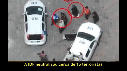 Terroristas do Hamas convivendo amistosamente com pessoal das Nações Unidas em Gaza
