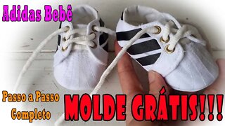 Tênis Adidinhas para Bebê (Molde Grátis na descrição)