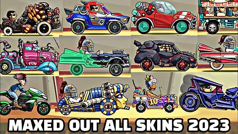 Hill Climb Racing 2 - MAXED OUT ALL SKINS and VEHICLE PAINTS 2023