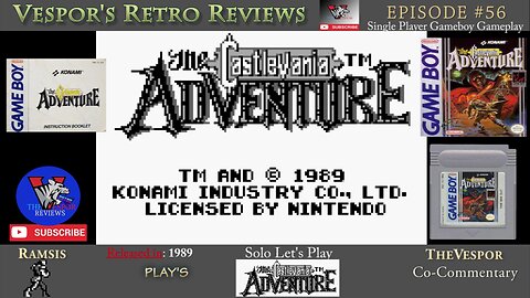 Let's Play The Castlevania Adventure | Game Boy | Co-Commentary - Review, Thoughts and More