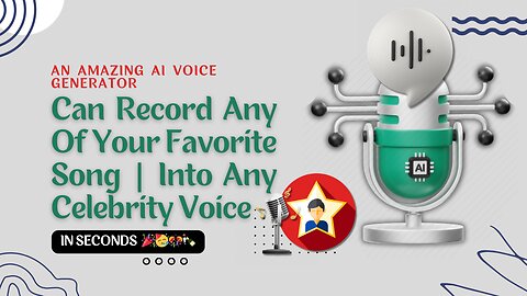 An Amazing AI Voice Generator | Can Record Any Of Your Favorite Song | Into Any Celebrity Voice