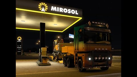 Olbia(I) - Nuremberg (D) - RENAULT MAGNUM - Доставка екскаватора VOLVO EW 240 E. Euro Truck Simu…