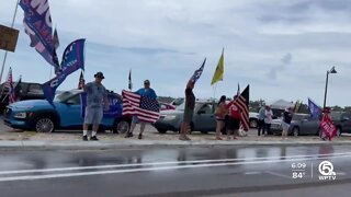 Pro-Trump crowds gather near Mar-a-Lago