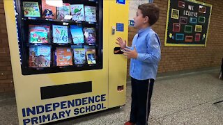Independence Primary School promotes reading with book vending machine for students