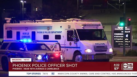 Phoenix police officer shot near 15th Avenue and Camelback Road