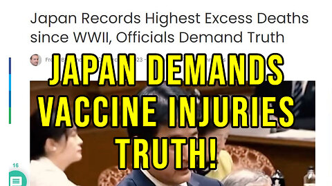 Japan Officials Calling Out Government For Hiding Vaccine Injuries