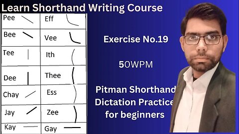 Exercise No.19 Pitman Shorthand Dictation | Stenography | learn Shorthand Writing | 50 WPM Dictation