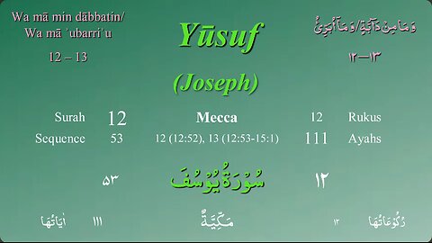 012 Surah Yusuf by Mishary Al Afasy (iRecite)