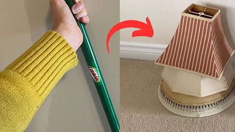 Stick a broom handle into a lampshade for this BRILLIANT new Christmas hack!