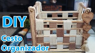 Diy Artesanato com Papelão - Cesto Organizador- Faça voce mesmo- [Diy Artesanato]