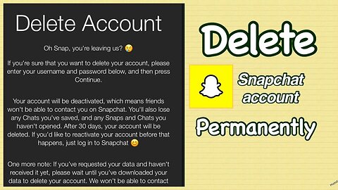 How to Delete snap chat Account Permanently || Easy steps 💯