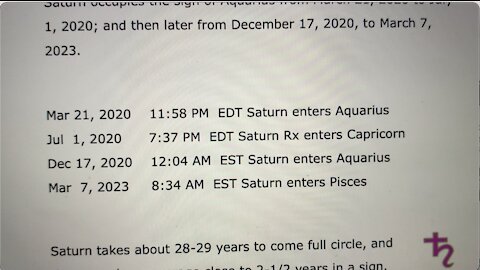 The Pandemic Started When Saturn Entered Aquarius (Astrology)