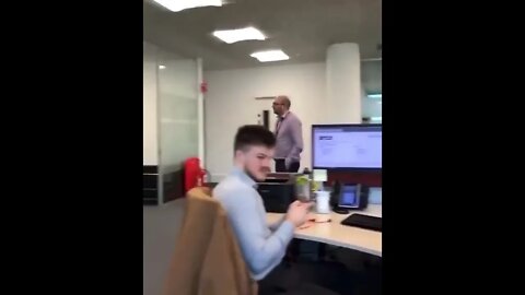Fella Gets Slapped With A Banana In The Head At The Office