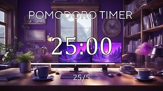 Purple Pomodoro session 25/5 💜 Jazz music for Relaxing, Studying and Working 💜