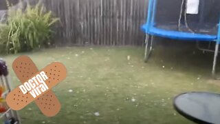 Hail-Stones The Size Of Tennis Balls Pelt Down In The Persons Back-Yard - DoctorViral