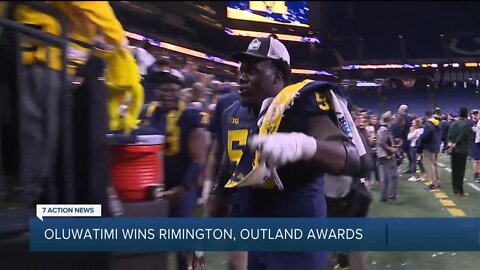 Michigan's Olusegun Oluwatimi wins Outland, Rimington Trophies