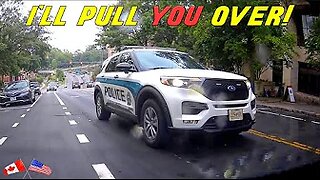 COP SHOULD WRITE HIMSELF A TICKET OVER THIS RECKLESS MANEUVER