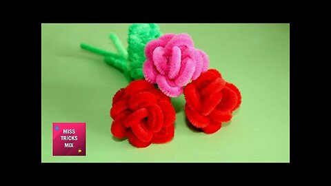 3 Easy craft DIY - How to make a rose using pipe cleaner - Spring Crafts