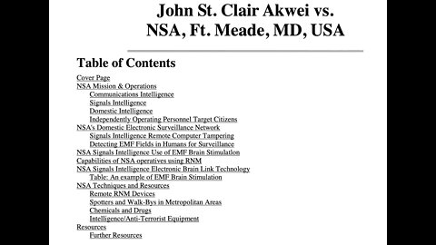 Gangstalking : Court case - John St. Clair Awkei vs NSA