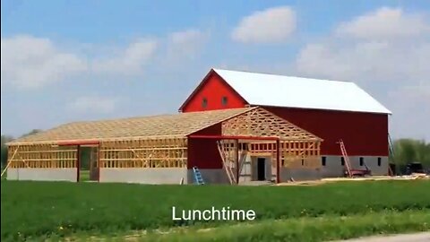 Amish build a huge farm house