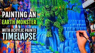 Painting An "Earth Monster Golem" with Acrylic Paints