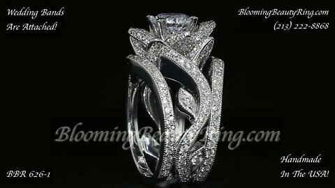 BBR 626-1 Engagement Ring Handmade In The USA With Attached Wedding Bands
